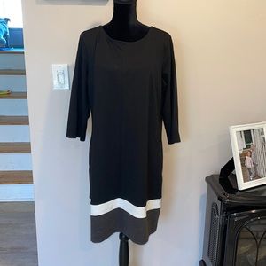 NY&Co Black, White and Grey Color-block Dress